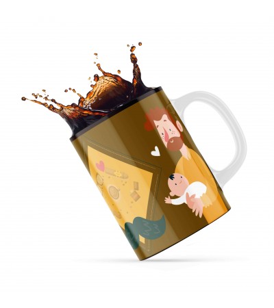 Κεραμική κούπα 330ml δώρο χριστουγέννων για τον Νονό & την Νονά Best Godfather