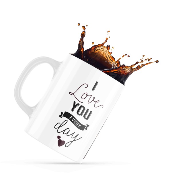 Κεραμική κούπα 330ml Με Προσθήκη Φωτογραφίας I Love You Every Day