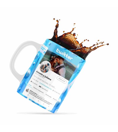Κεραμική κούπα 330ml Με Προσθήκη Φωτογραφίας social twitter