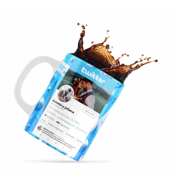 Κεραμική κούπα 330ml Με Προσθήκη Φωτογραφίας social twitter