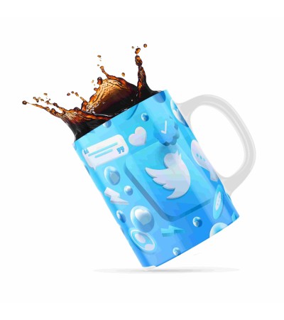 Κεραμική κούπα 330ml Με Προσθήκη Φωτογραφίας social twitter