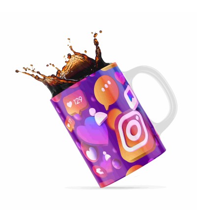 Κεραμική κούπα 330ml Με Προσθήκη Φωτογραφίας social instagram