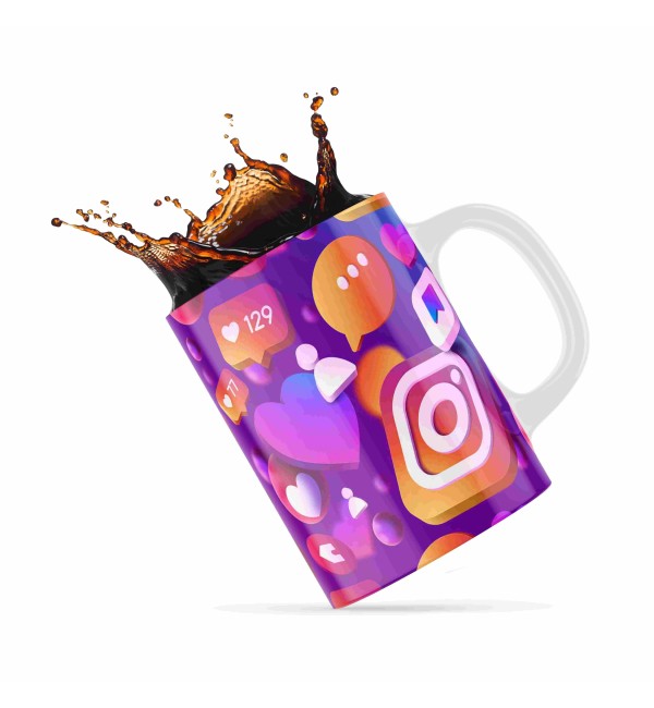 Κεραμική κούπα 330ml Με Προσθήκη Φωτογραφίας social instagram