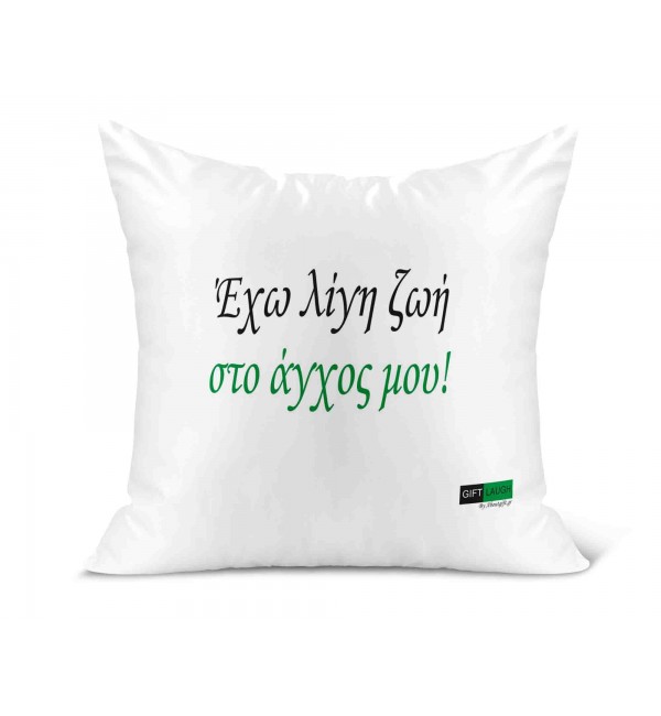 Λινό Μαξιλάρι 40Χ40cm Έχω λίγη ζωή στο άγχος μου