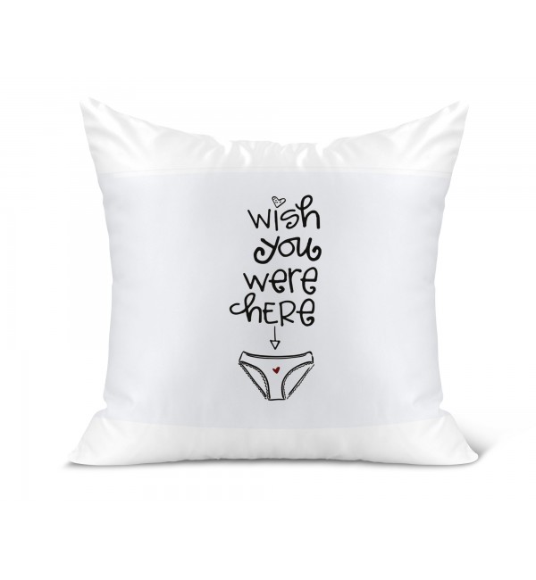 Λινό Μαξιλάρι 40Χ40cm Δώρο Για Ερωτευμένους Wish Yoy Were Here