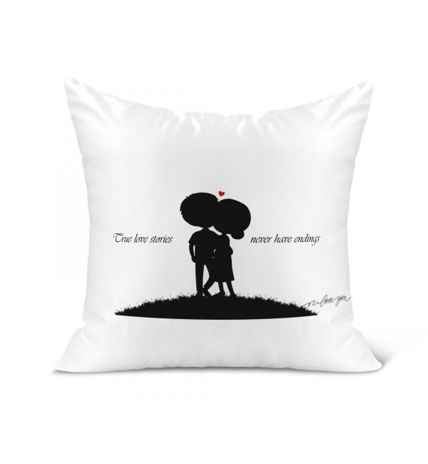 Λινό Μαξιλάρι 40Χ40cm Δώρο Για Ερωτευμένους True Love Stories