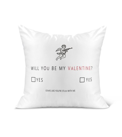 Λινό Μαξιλάρι 40Χ40cm Για Ερωτευμένους Be My Valentine