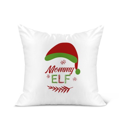 Λινό Μαξιλάρι 40Χ40cm Για Ερωτευμένους Merry Christmas Mommy Elf