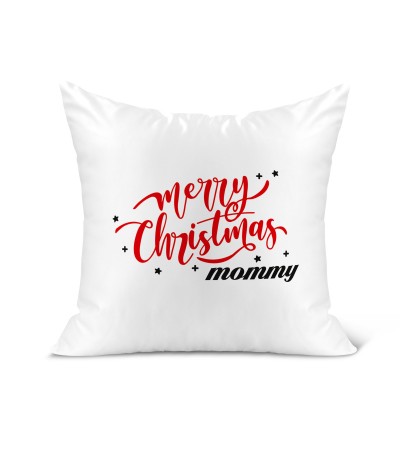 Λινό Μαξιλάρι 40Χ40cm Για Ερωτευμένους Merry Christmas Mommy