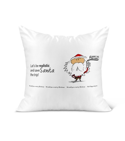Λινό Μαξιλάρι 40Χ40cm Realistic Santa Λινό Μαξιλάρι 40Χ40cm Realistic Santa