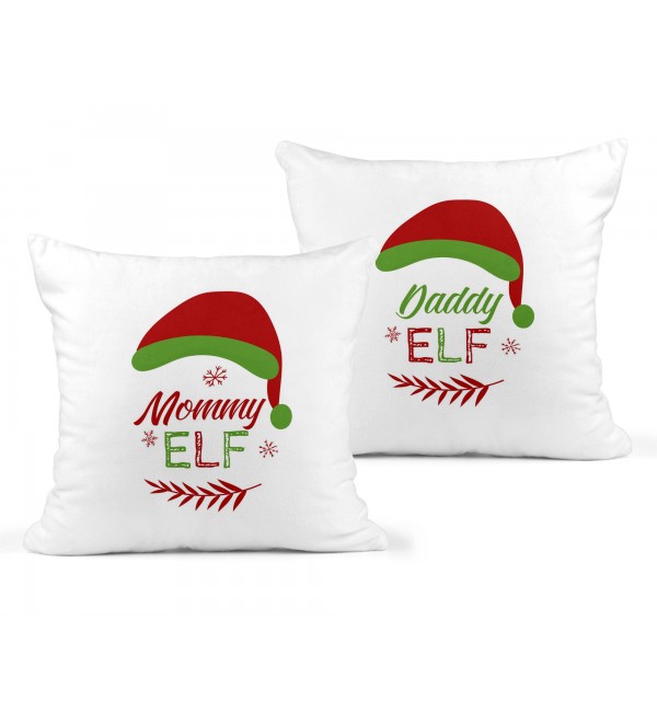Σετ Λινά Μαξιλάρια 40Χ40cm για τον Μπαμπά & την Μαμά Merry Christmas Εlf Σετ Λινά Μαξιλάρια 40Χ40cm για τον Μπαμπά & την Μαμά Merry Christmas Εlf
