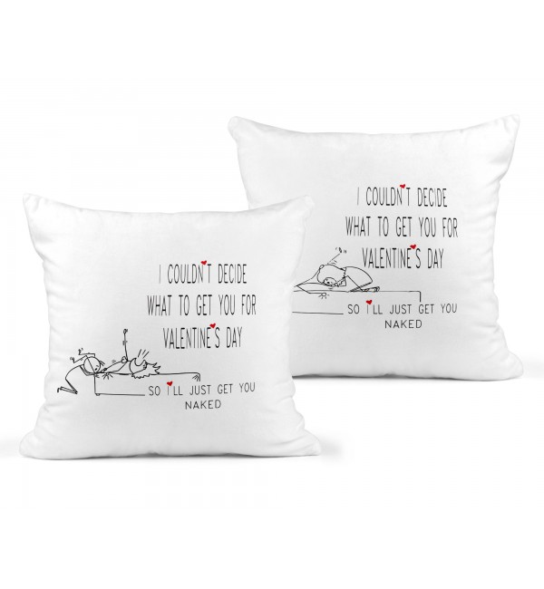 Σετ Λινά Μαξιλάρια 40Χ40cm Δώρο Για Ερωτευμένους Couldn't Decide Σετ Λινά Μαξιλάρια 40Χ40cm Δώρο Για Ερωτευμένους Couldn't Decide