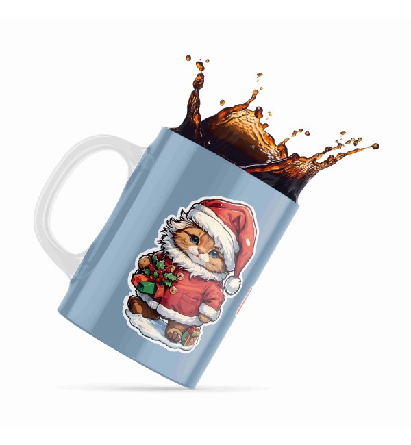 Κεραμική κούπα 330ml Christmas Pet my cat blue