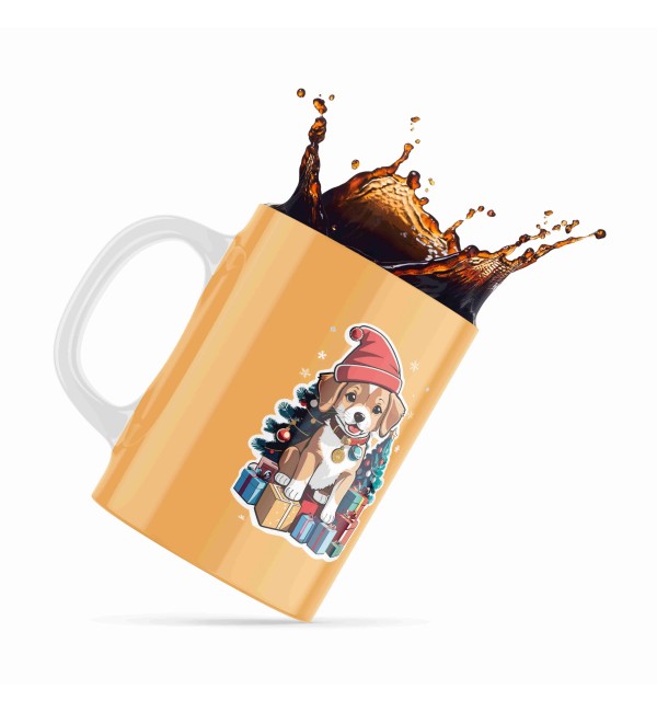 Κεραμική κούπα 330ml Christmas Pet my dog yellow