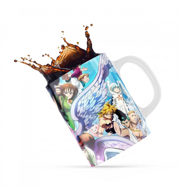 Κεραμική κούπα 330ml δώρο για ΄λάτρεις των Anime Seven Deadly Sins All Heros