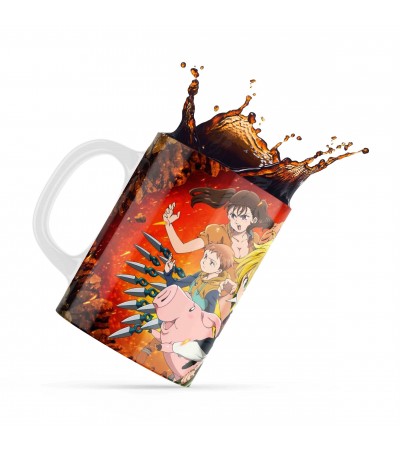 Κεραμική κούπα 330ml δώρο για ΄λάτρεις των Anime Seven Deadly Sins All Heros On Fire Κεραμική κούπα 330ml δώρο για ΄λάτρεις των Anime Seven Deadly Sins All Heros On Fire