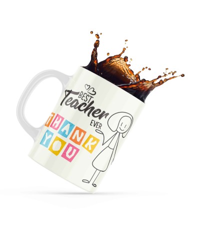 Κεραμική κούπα 330ml δώρο για την Δασκάλα Thank You - Best Teacher
