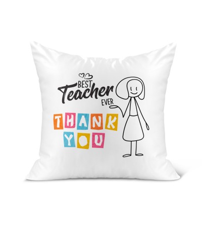 Λινό Μαξιλάρι 40Χ40cm Για Την Δασκάλα Thank You Λινό Μαξιλάρι 40Χ40cm Για Την Δασκάλα Thank You