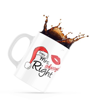 Κεραμική Κούπα Merry Christmas 330ml για ερωτευμένους Mrs Always Right