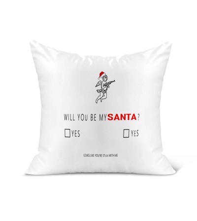 Λινό Μαξιλάρι 40Χ40cm Για Ερωτευμένους Merry Christmas Be My Valentine