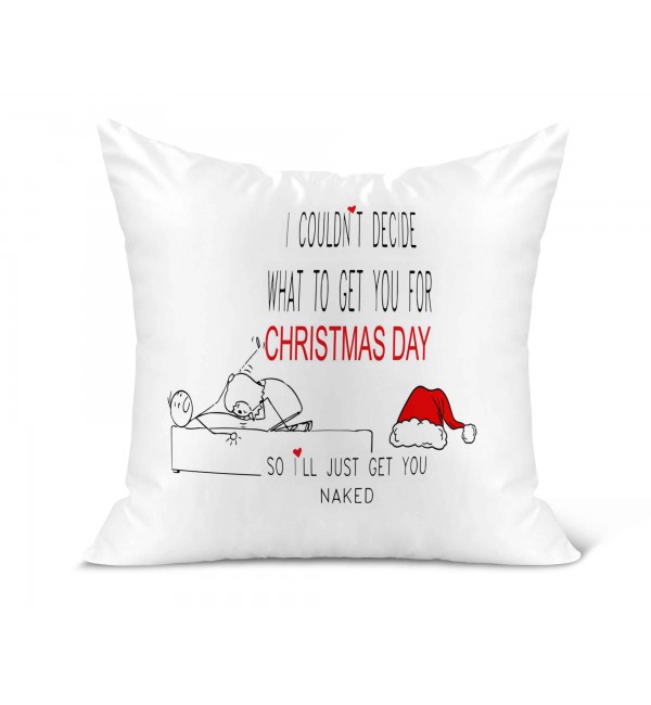 Λινό Μαξιλάρι 40Χ40cm Merry Christmas Couldn't Decide