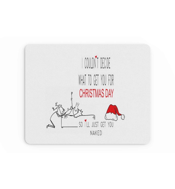 Υφασμάτινο Mouse Pad 18X23cm Merry Christmas Couldn't Decide Woman