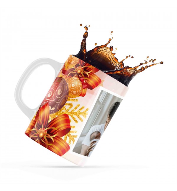 Κεραμική κούπα 330ml Δώρο Για Παιδιά Με Προσθήκη Φωτογραφίας Merry Christmas Natural