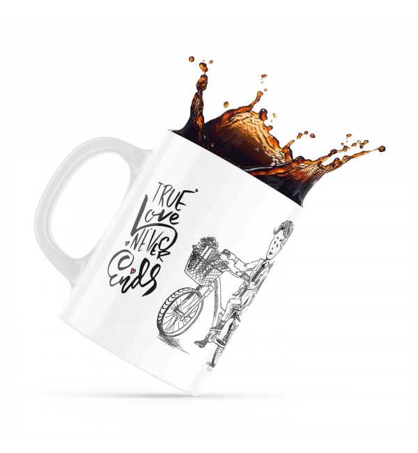 Κεραμική Κούπα 330ml δώρο για ερωτευμένους True Love Never Ends