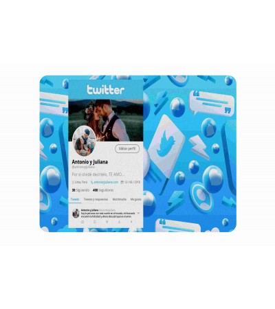 Υφασμάτινο Mouse Pad 18X23cm social media twitter