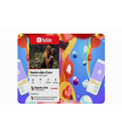 Υφασμάτινο Mouse Pad 18X23cm social media youtube