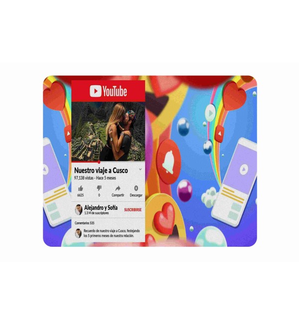Υφασμάτινο Mouse Pad 18X23cm social media youtube