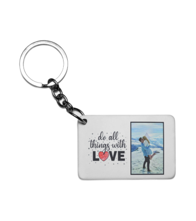 Πλαστικό Εκτυπώσιμο Μπρελόκ 6,5Χ4,5cm Για ερωτευμένους με φωτογραφίa love