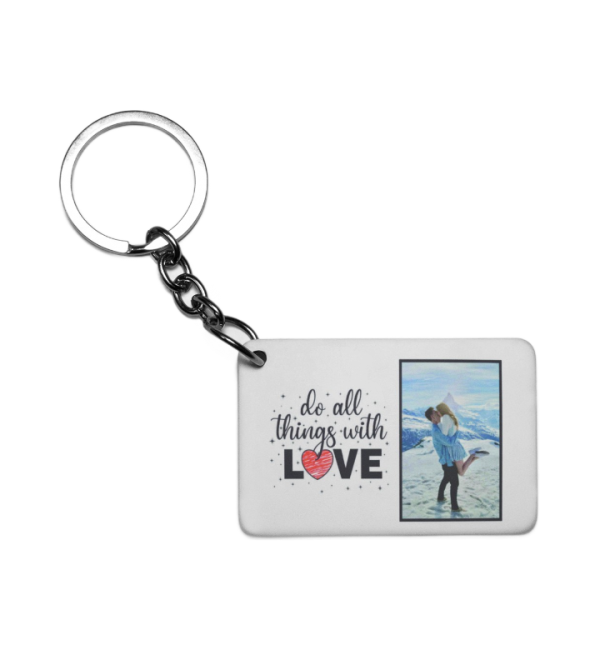 Πλαστικό Εκτυπώσιμο Μπρελόκ 6,5Χ4,5cm Για ερωτευμένους με φωτογραφίa love