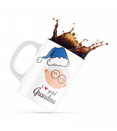 Κεραμική κούπα 330ml δώρο για τον Παππού & την Γιαγιά Merry Christmas Grandparents Skype