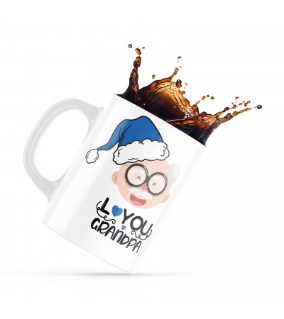 Κεραμική κούπα 330ml δώρο για τον Παππού & την Γιαγιά Merry Christmas I Love You Grandpa