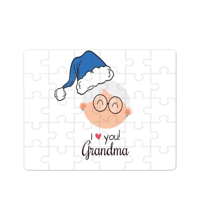 Χάρτινο Puzzle 27X20cm Για τον Παππού & Την Γιαγιά Merry Christmas Grandma I Love You