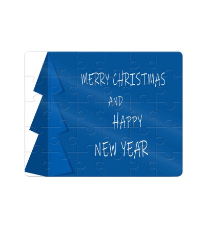 Χάρτινο Puzzle 27X20cm Merry Christmas Blue Tree 35κομ