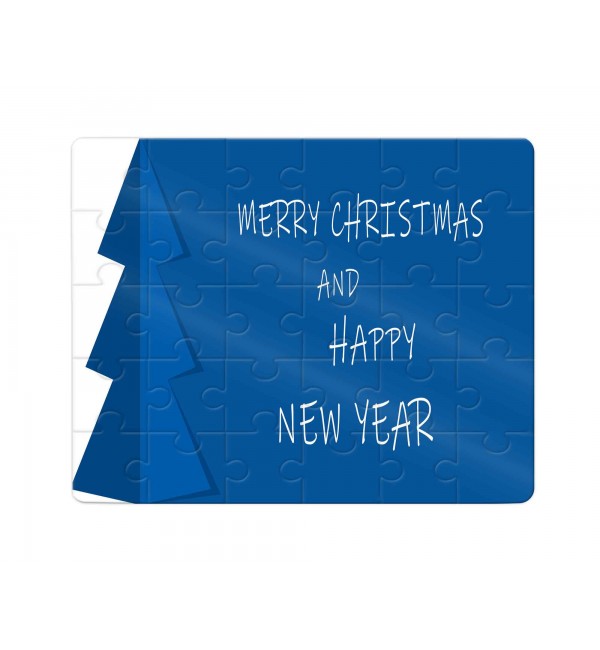 Χάρτινο Puzzle 27X20cm Merry Christmas Blue Tree 35κομ