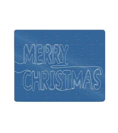 Χάρτινο Puzzle 27X20cm Merry Christmas Blue 35κομ