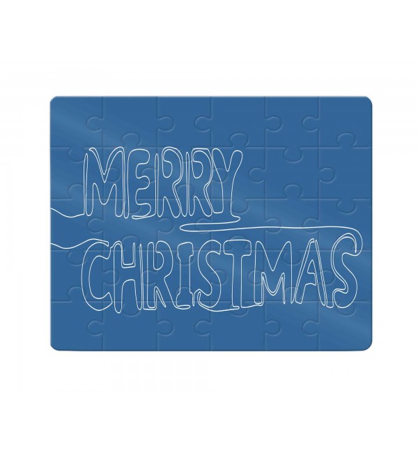 Χάρτινο Puzzle 27X20cm Merry Christmas Blue 35κομ