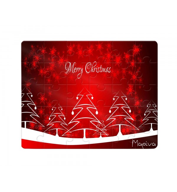 Χάρτινο Puzzle 27X20cm Merry Christmas Red Tree 35κομ