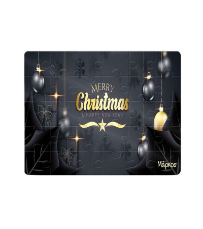 Χάρτινο Puzzle 27X20cm Merry Christmas Black Night 35κομ Χάρτινο Puzzle 27X20cm Merry Christmas Black Night 35κομ