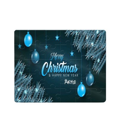 Χάρτινο Puzzle 27X20cm Merry Christmas Blue Star 35κομ