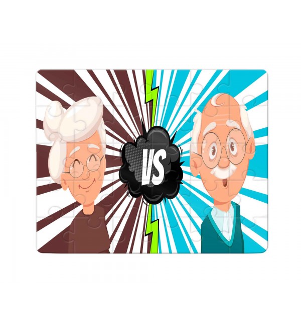 Χάρτινο Puzzle 27X20cm Grandfather VS Grandmother (win) 35κομ