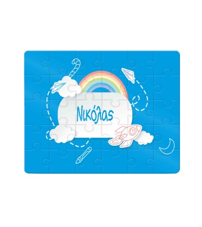 Χάρτινο Puzzle 27X20cm Blue Name 35κομ
