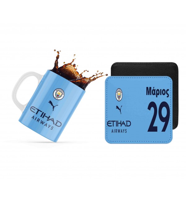 Σετ κεραμική κούπα 330ml και σουβέρ ΜΑΝΤΣΕΣΤΕΡ ΣΙΤΙ