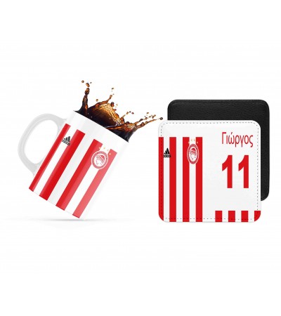 Σετ κεραμική κούπα 330ml και σουβέρ ΟΛΥΜΠΙΑΚΟΣ Σετ κεραμική κούπα 330ml και σουβέρ ΟΛΥΜΠΙΑΚΟΣ